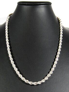 Vintage Anne Klein Silver-Tone Twist Rope Chain